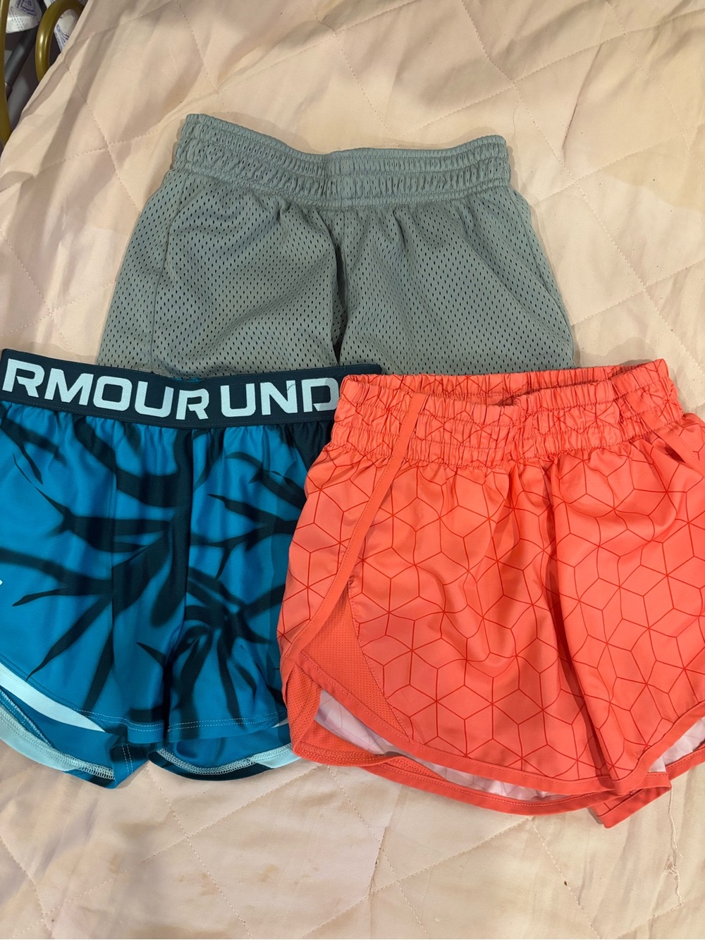 Lot of girls shorts - Under Armour Girls' Shorts Set - Teal, Coral, and Gray